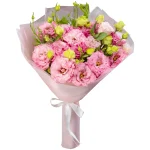 Букет из 9 розовых эустом